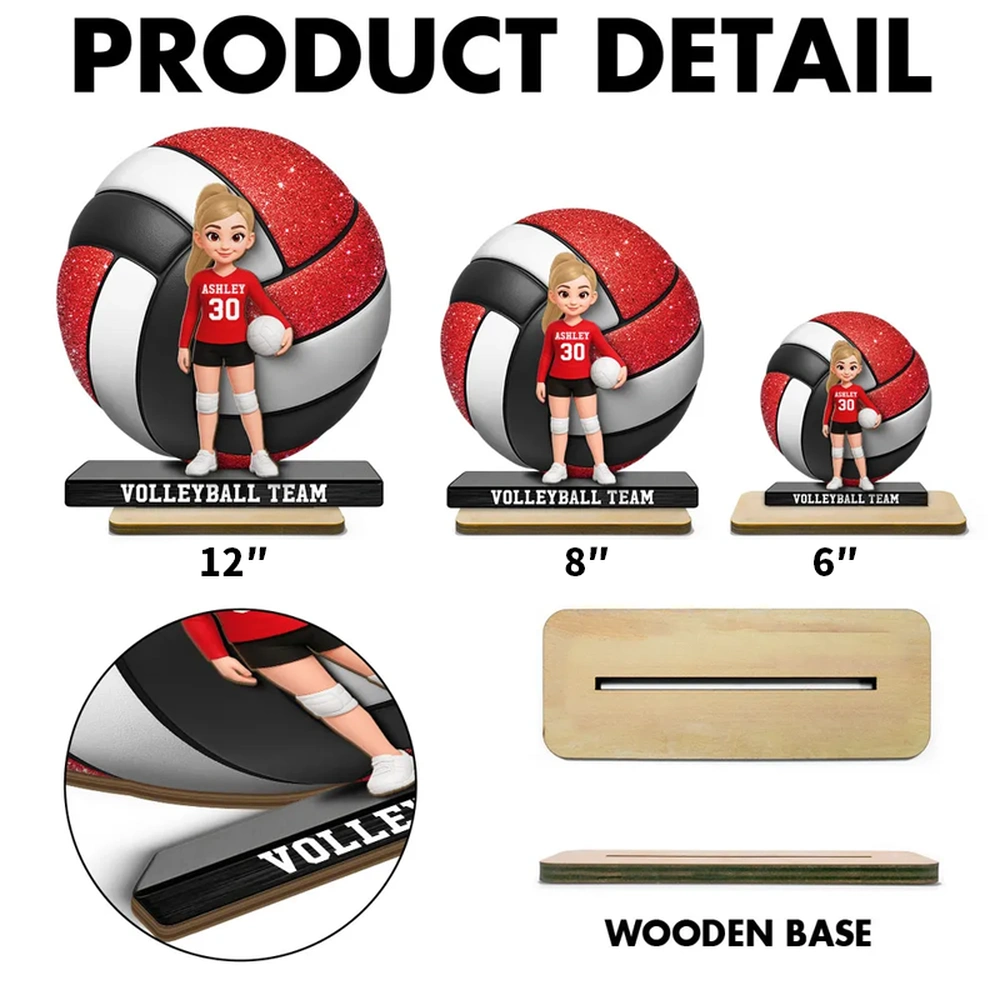 Personalized Volleyball Team Player Figurine for Kids - Custom Name and Number Plaque MagicInPrints