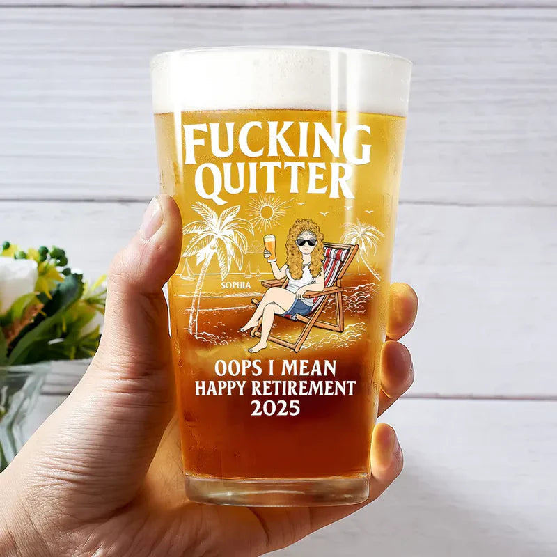 Personalized Retirement Beer Glass for Men - Funny Gift 2026 Cup MagicInPrints