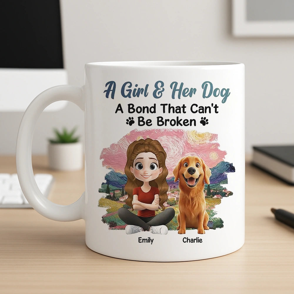 Personalized Dog Lover Mug for Girls - A Girl & Her Dog Bond Cup MagicInPrints