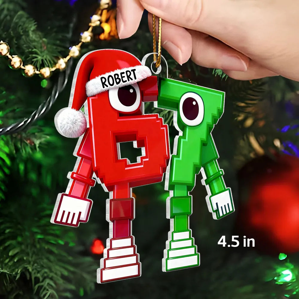 Personalized Cartoon Number Ornament for Kids - Fun Holiday Decoration Ornament MagicInPrints