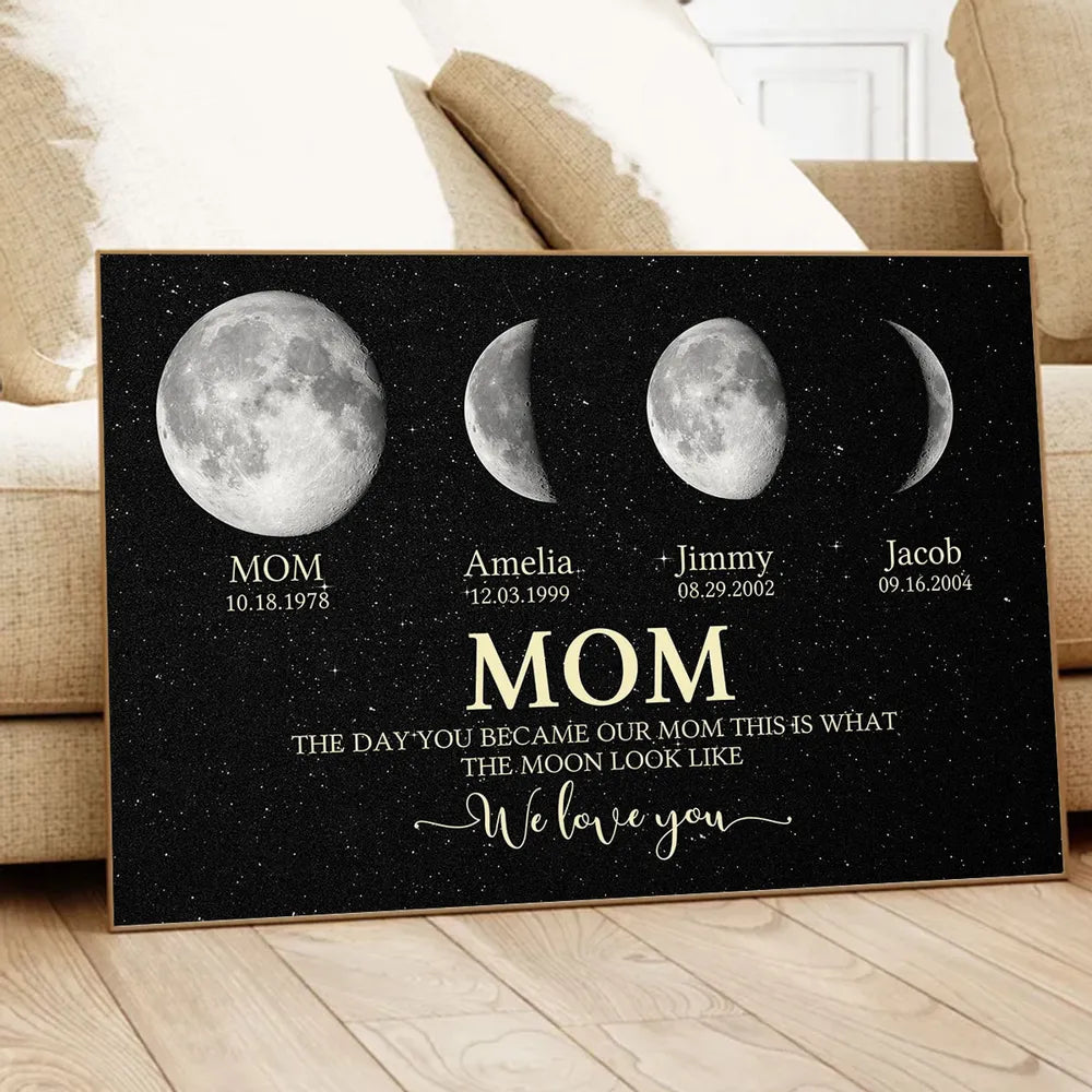 Personalized Moon Phase Canvas for Dad - Sentimental Gift for Father's Day Poster or Canvas MagicInPrints