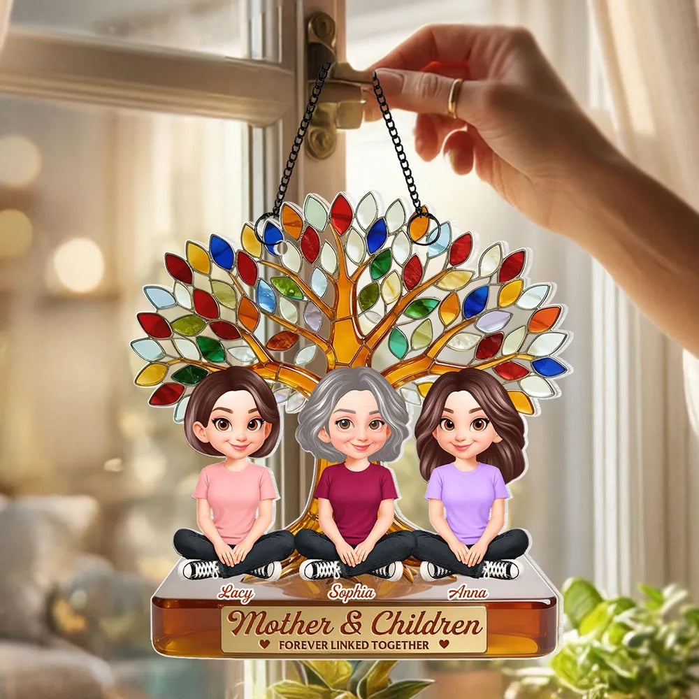 Personalized Family Tree Suncatcher for Mothers - Custom Gift for Mother's Day Ornament MagicInPrints