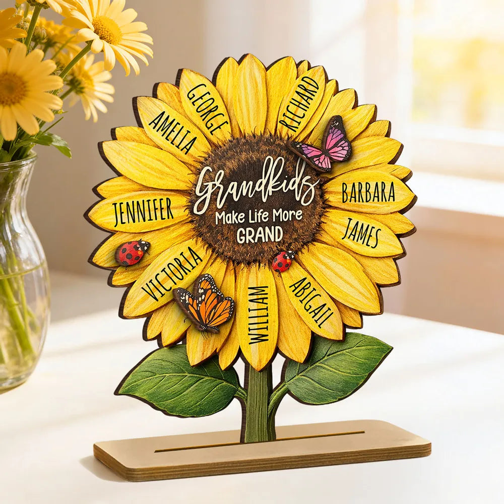 Personalized Sunflower Plaque for Grandparents with Names - Sentimental Gift for Family Plaque MagicInPrints