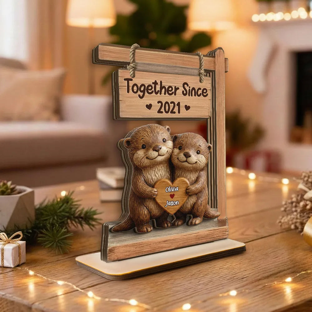 Personalized Raccoon Couple Figurine for Couples - Romantic Home Decor Gift Plaque MagicInPrints