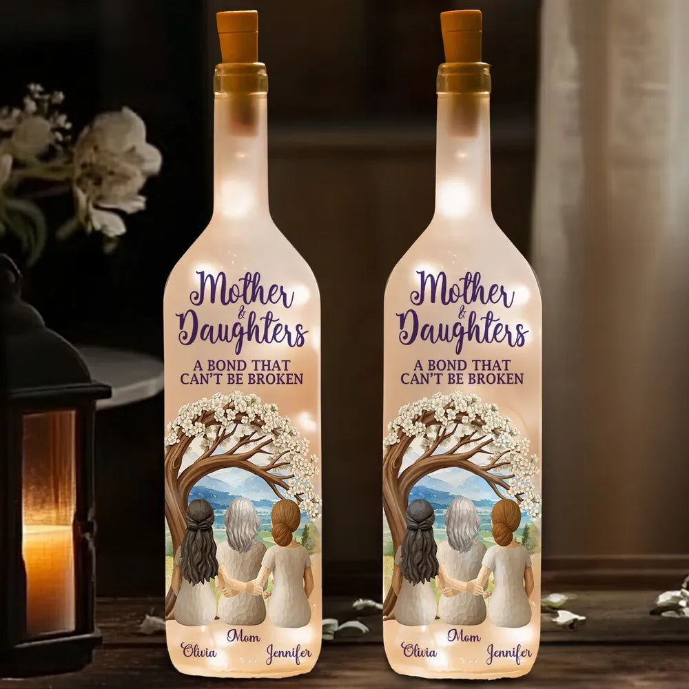 Personalized Mother Daughter LED Wine Bottle Light - Sentimental Gift for Home Decor Lamp MagicInPrints