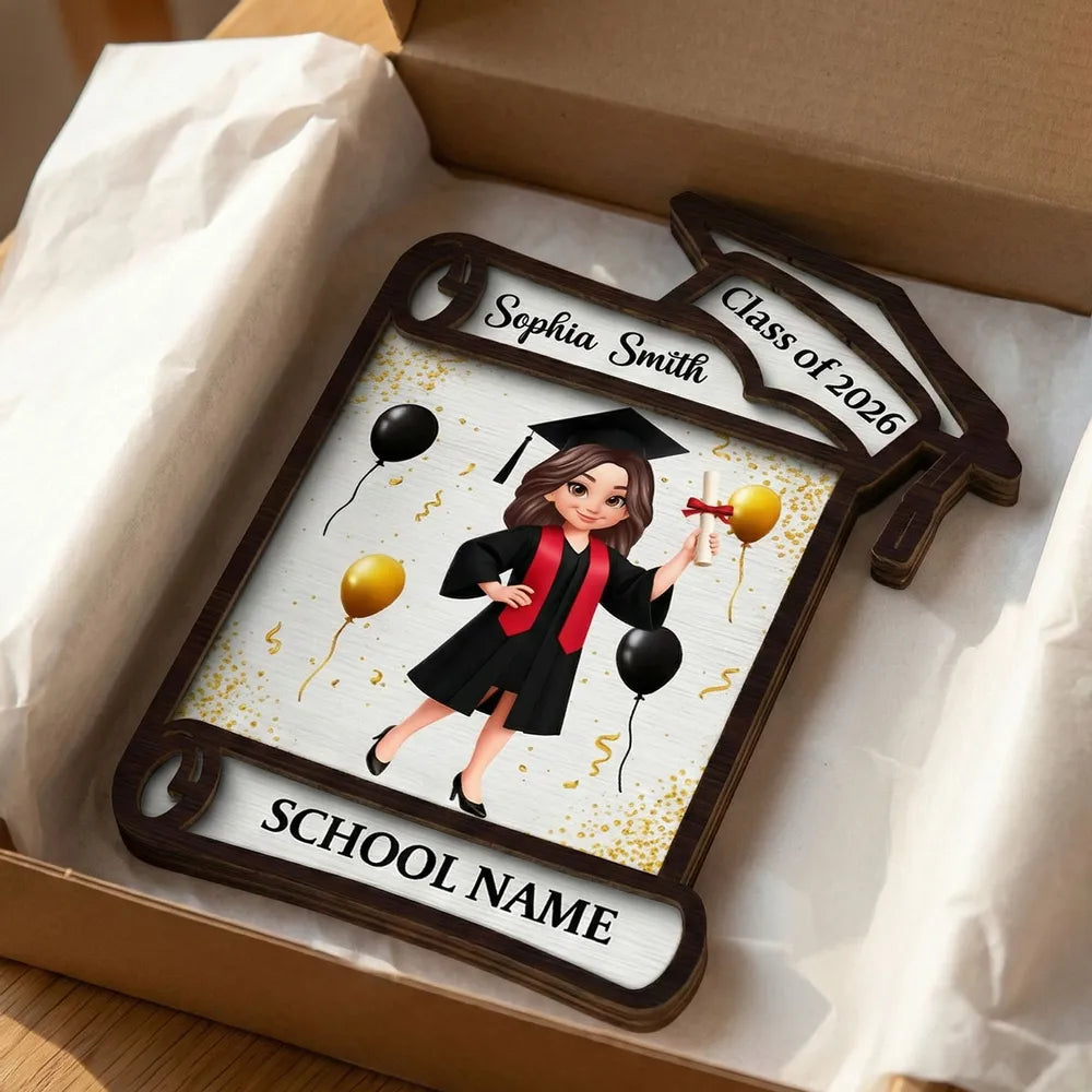 Personalized Graduation Plaque for Class of 2026 - Custom School Name Gift Plaque MagicInPrints
