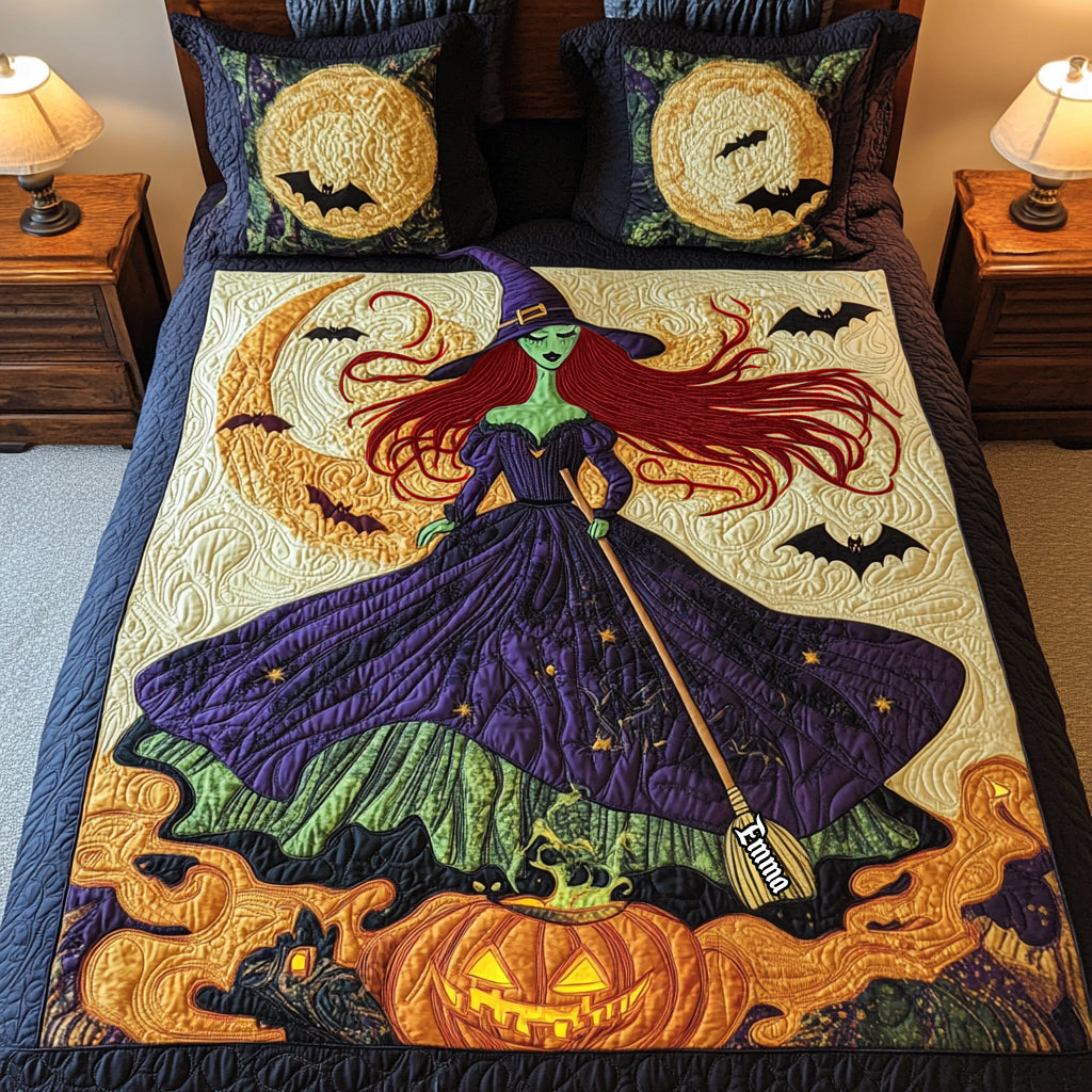Witch Quilt Bedding Set - Personalized Gifts For Witch Lovers Blanket MagicInPrints
