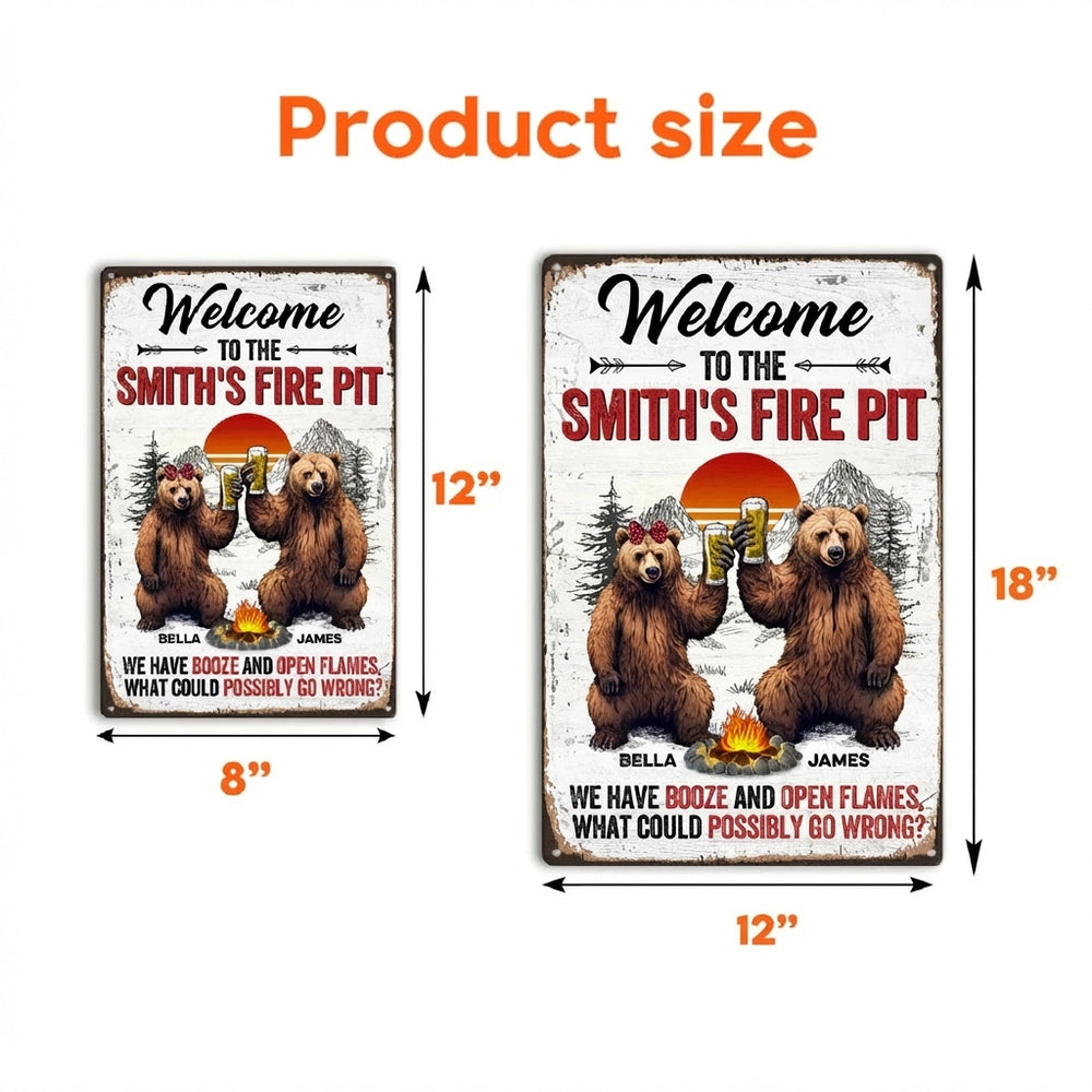 Personalized Fire Pit Sign for Outdoor Enthusiasts - Rustic Decor Sign MagicInPrints