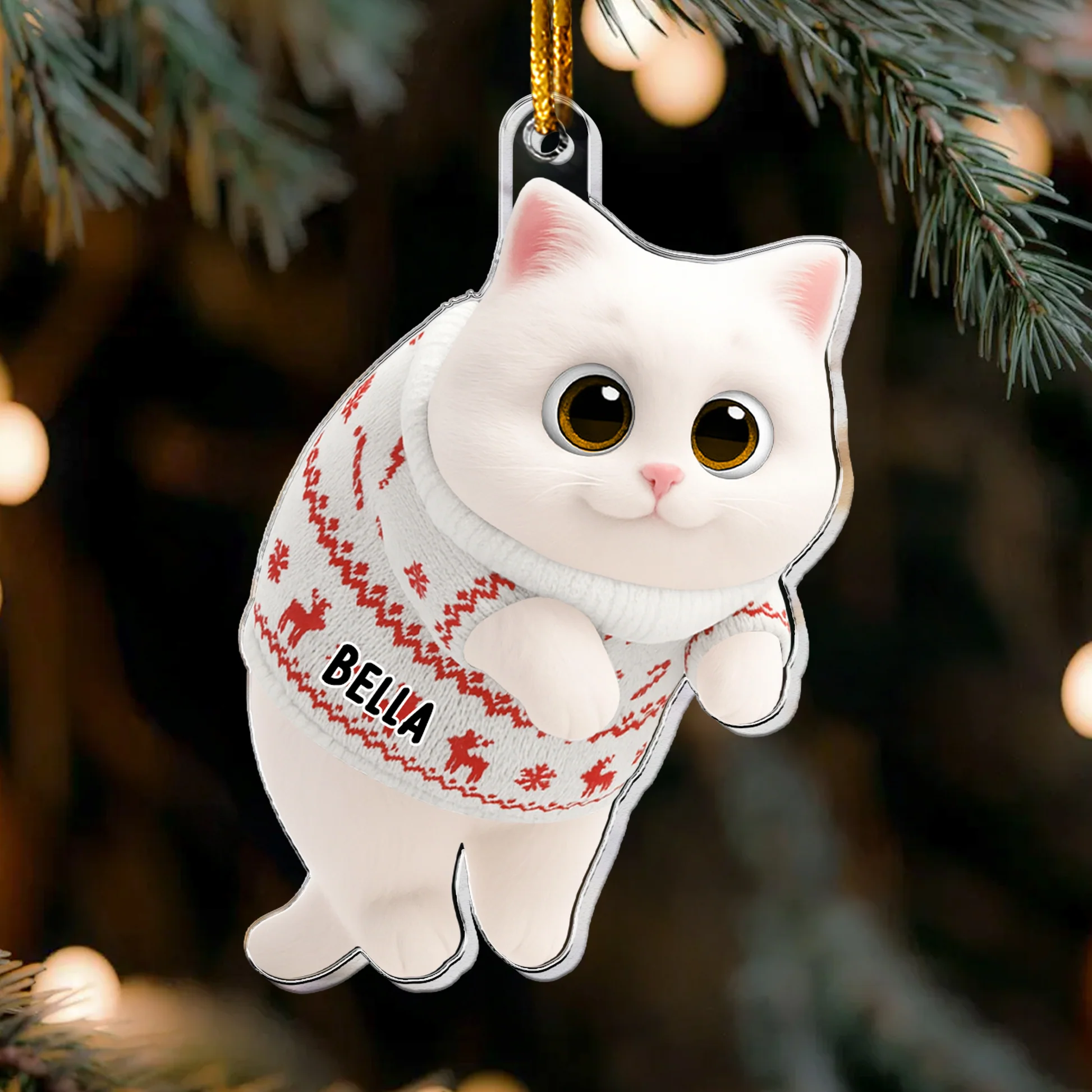Custom Cat Christmas Ornament for Pet Lovers - Festive Holiday Decor Ornament MagicInPrints