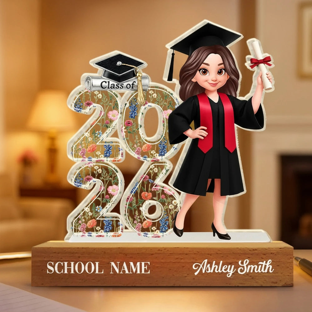 Personalized Graduation Acrylic Plaque for Class of 2026 - Custom School Name and Graduate Plaque MagicInPrints