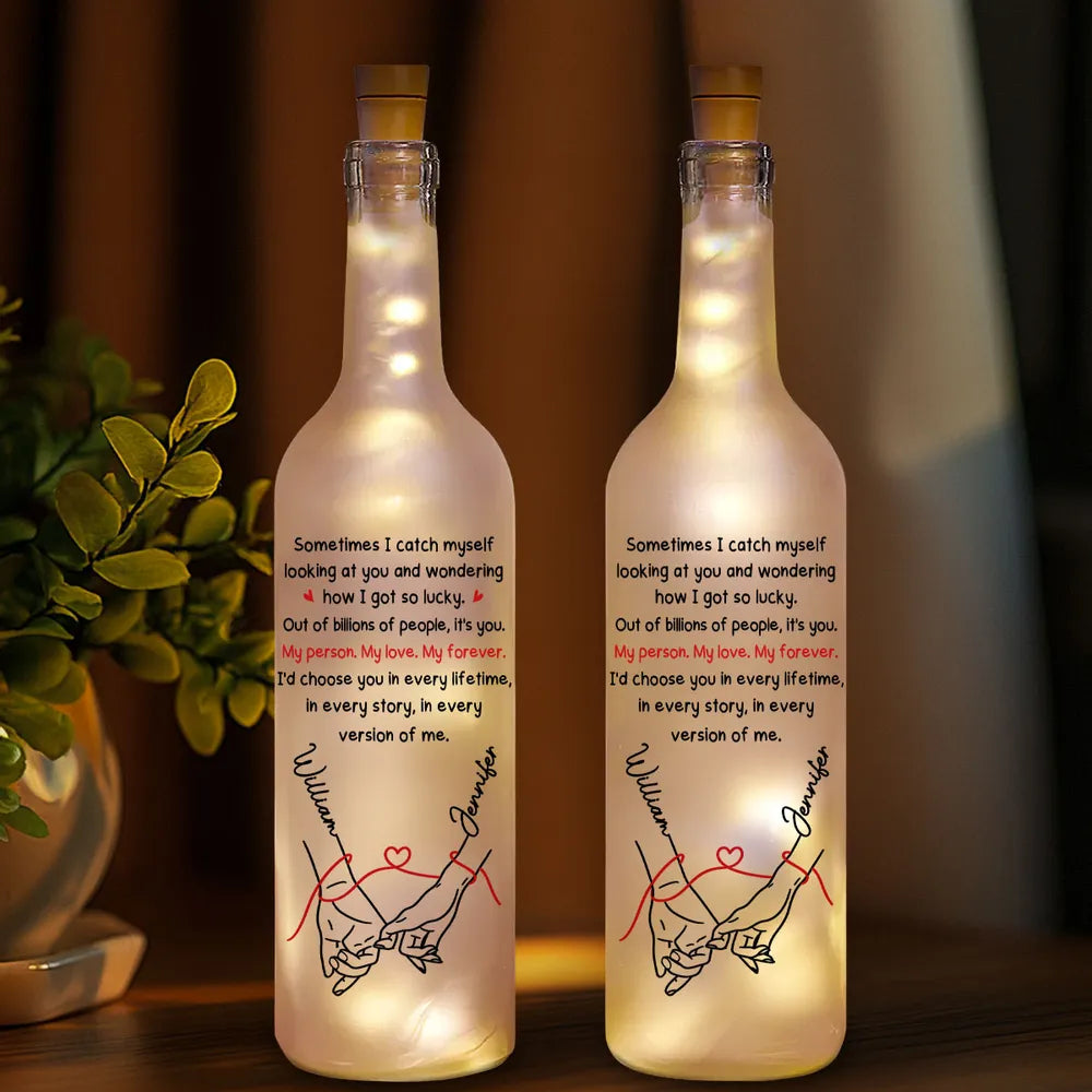 Personalized LED Wine Bottle Lamp for Couples - Romantic Gift Lamp MagicInPrints