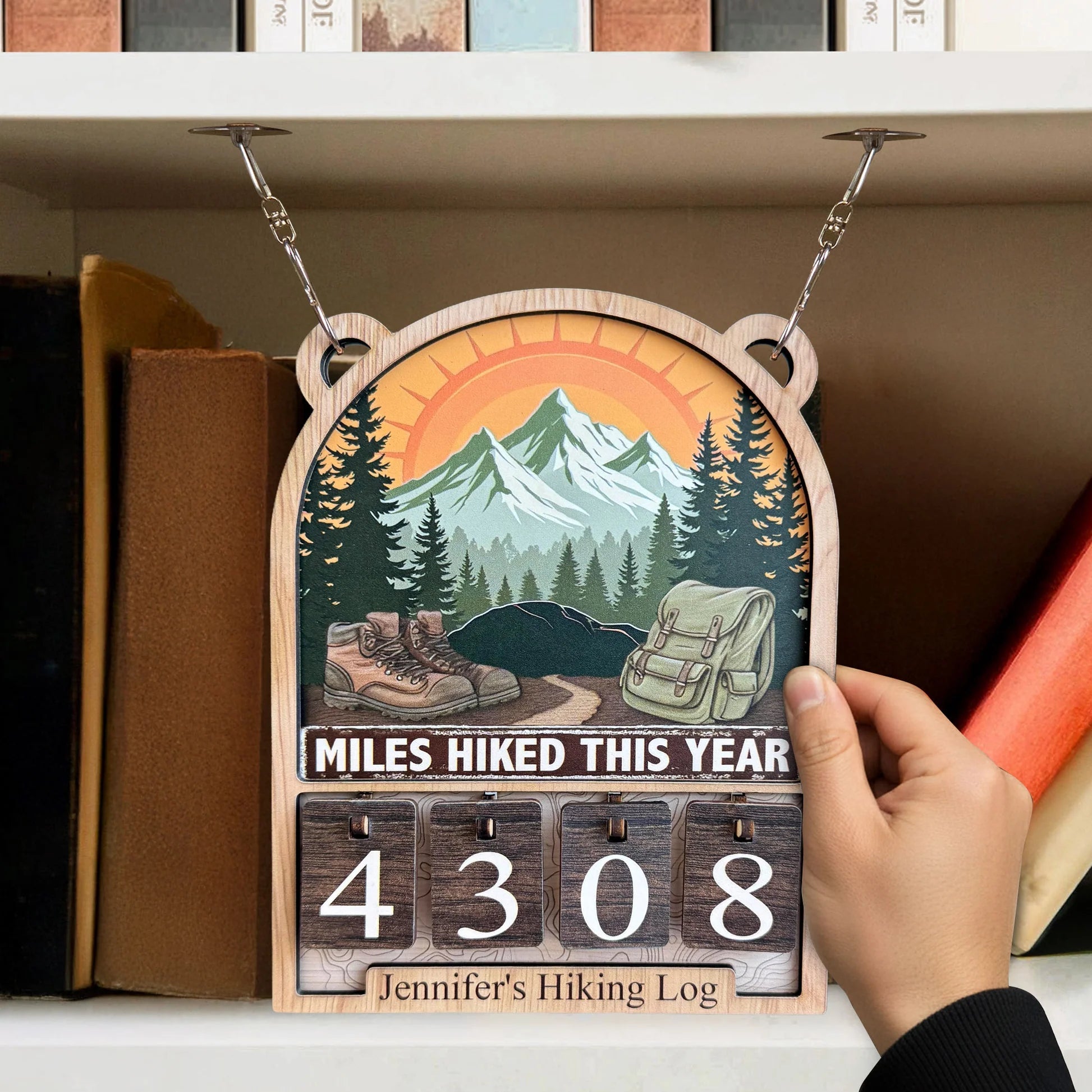 Custom Wooden Hiking Log Plaque for Outdoor Enthusiasts - Track Your Adventures Sign MagicInPrints