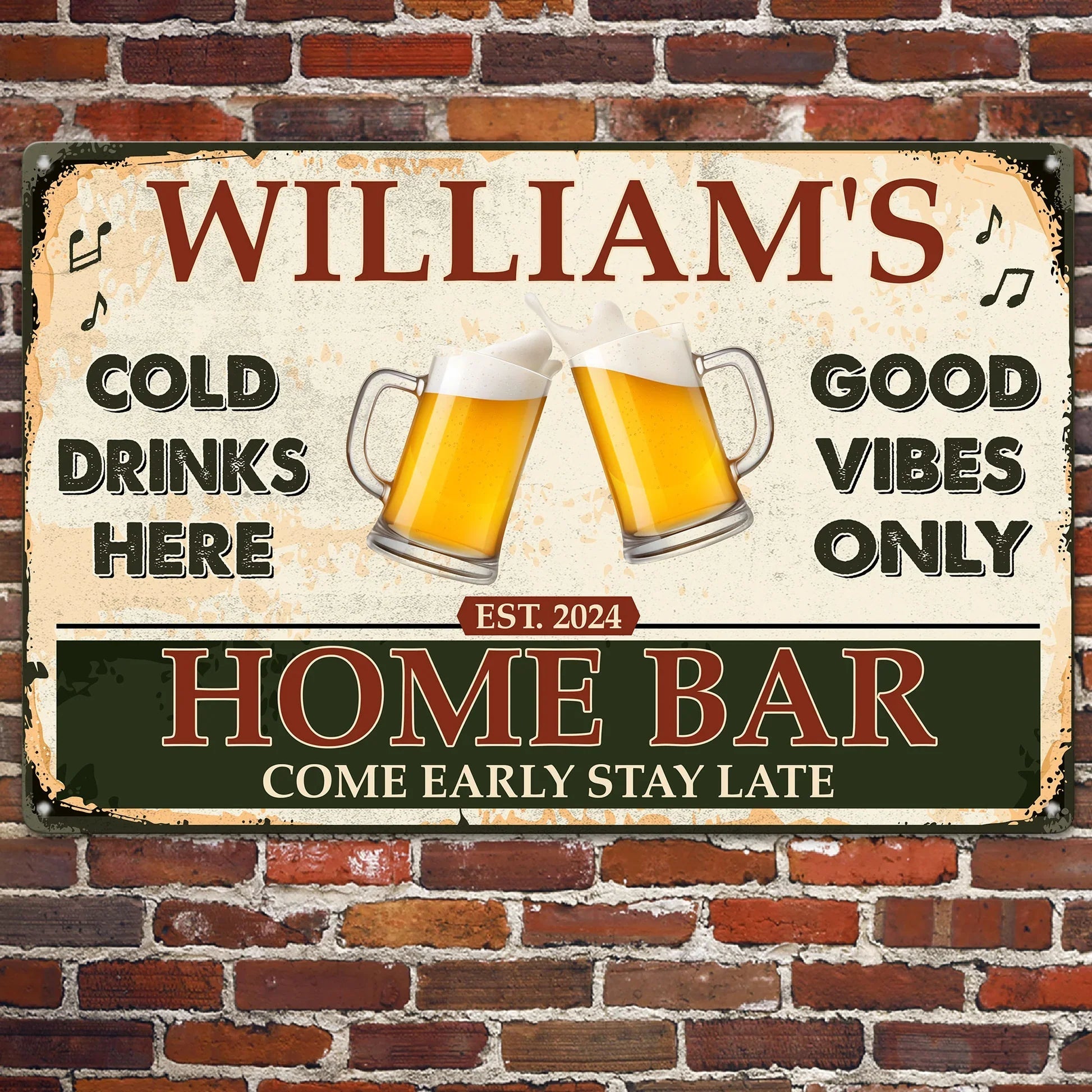 Personalized Home Bar Sign for Beer Lovers - Man Cave Decor Sign MagicInPrints