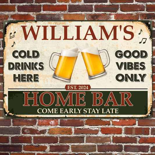 Personalized Home Bar Sign for Beer Lovers - Man Cave Decor Sign MagicInPrints