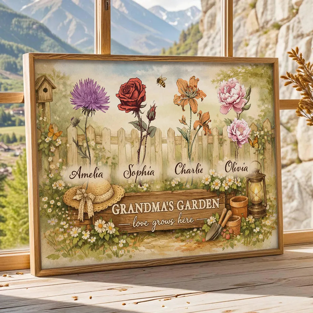 Personalized Grandma's Garden Canvas Art for Family - Sentimental Home Decor Poster or Canvas MagicInPrints