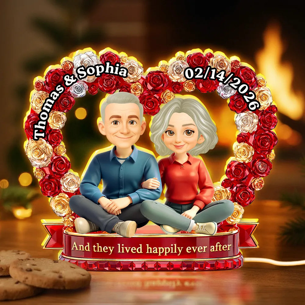Custom Couple LED Lamp for Couples with Names and Date - Romantic Gift Plaque MagicInPrints