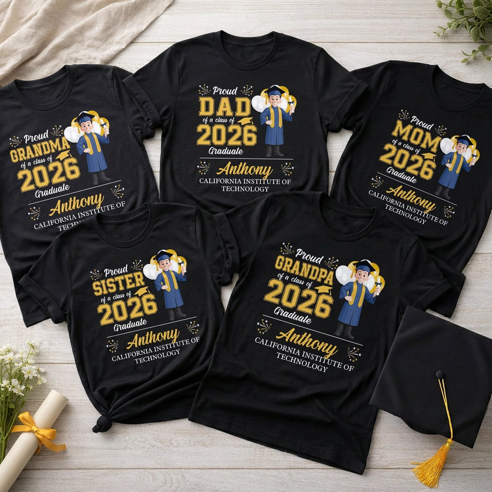 Custom Family Graduation T-Shirt Set for Class of 2026 - Celebrate Graduation Day Cloth MagicInPrints