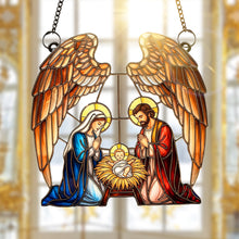 Load image into Gallery viewer, “Blessings of the Holy Family” - Personalized Suncatcher Ornament - Unique Christmas Gift for Christians, Family &amp; Friends Ornament MagicInPrints
