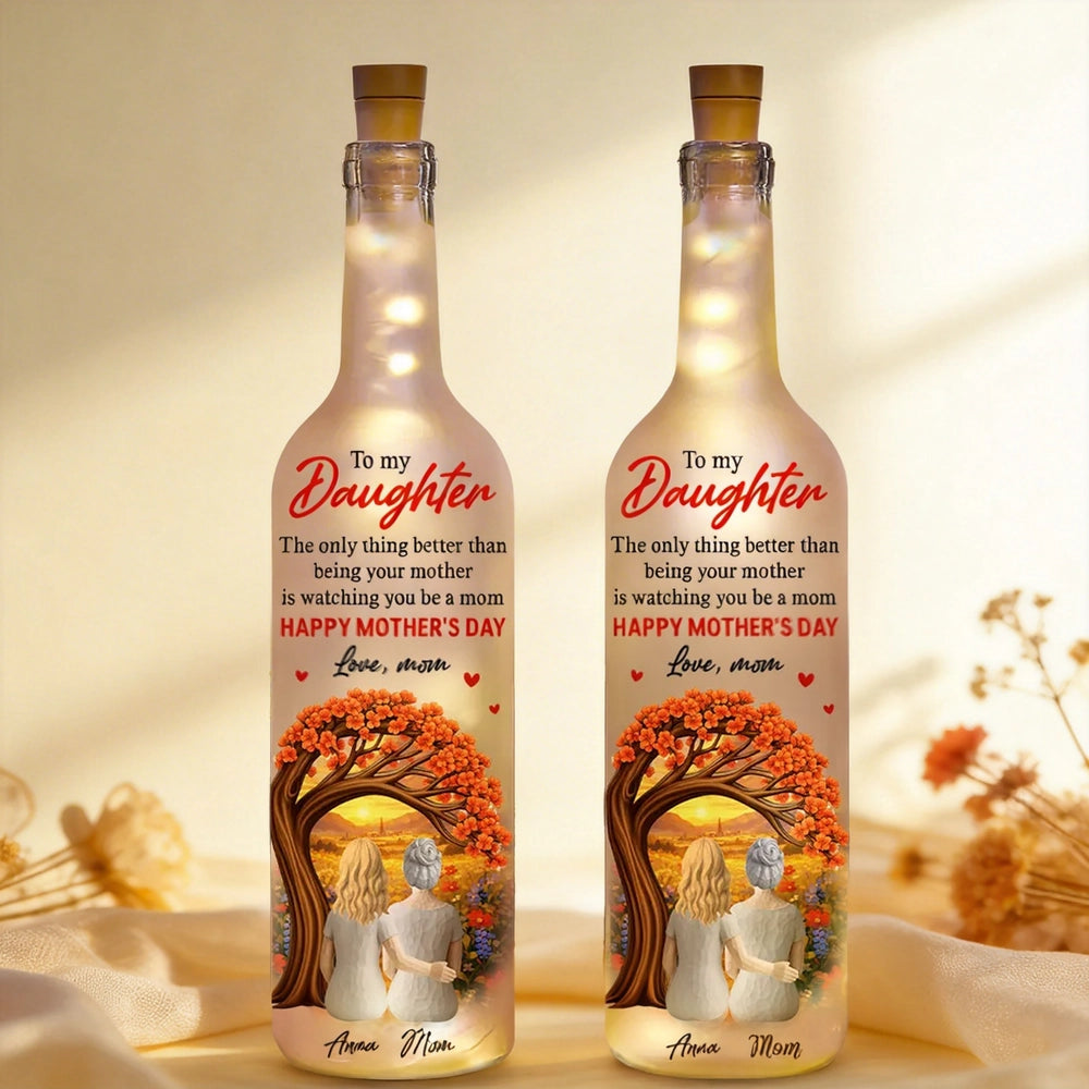 Personalized LED Wine Bottle Lamp for Daughter - Sentimental Mother's Day Gift Lamp MagicInPrints