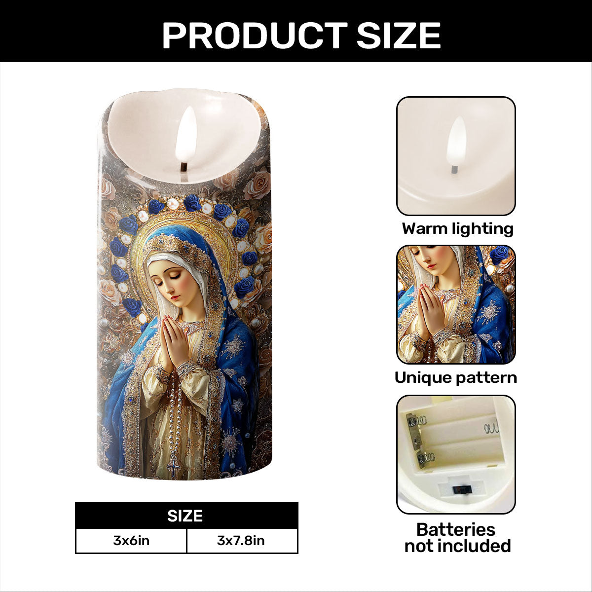 Personalized Prayer Candle for Husband - Religious Gift for Peace and Strength Lamp MagicInPrints