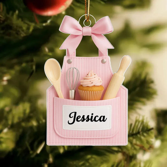 Personalized Baker's Apron Christmas Ornament for Chefs - Holiday Gift Ornament MagicInPrints