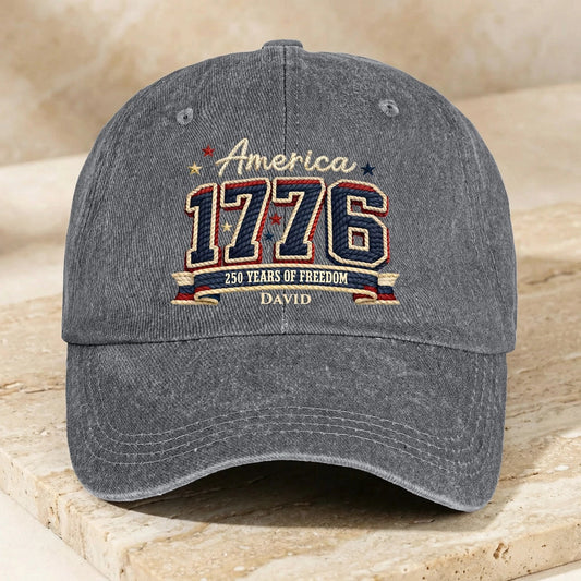 Custom Embroidered 1776 America Cap for Patriotic Celebrations - Personalized Freedom Hat Hat MagicInPrints