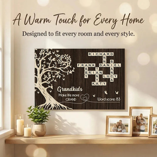Personalized Family Tree Wall Art for Grandparents - Custom Names Decor Poster or Canvas MagicInPrints