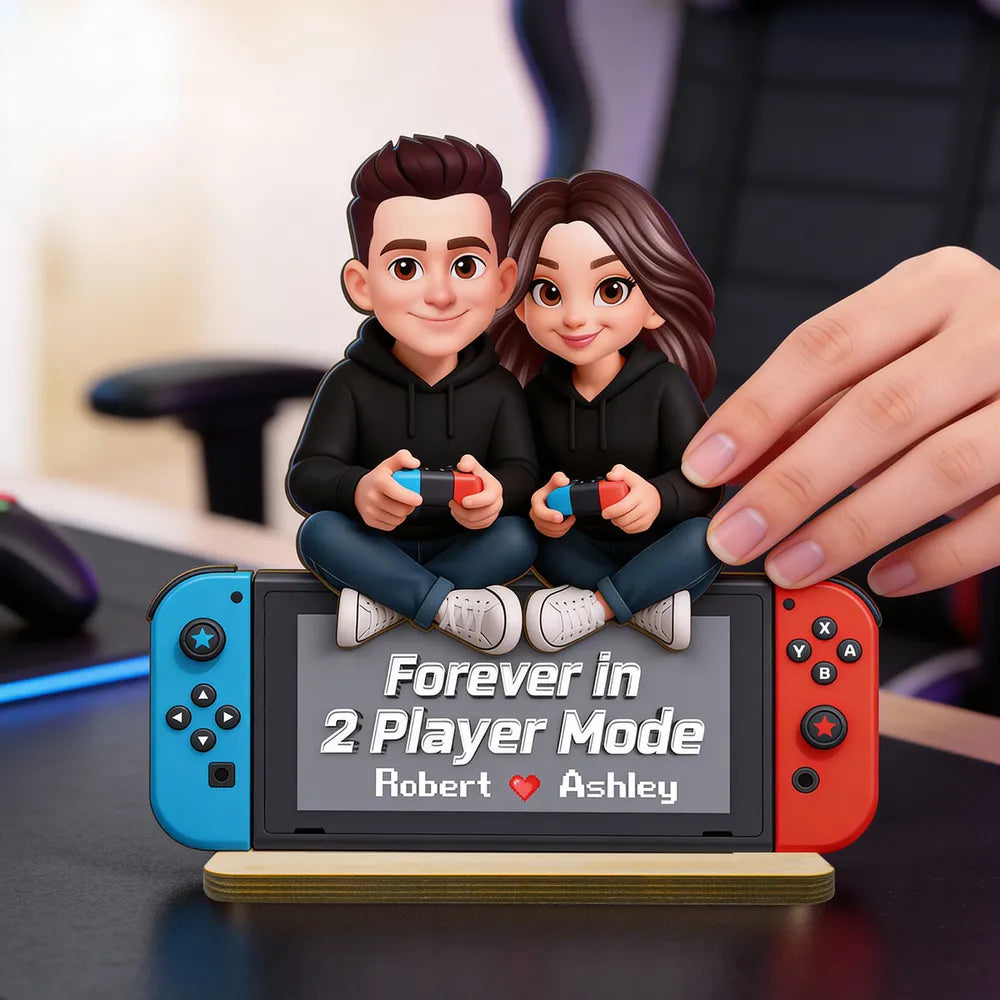 Personalized Couple Gaming Figurine - Custom Names - Romantic Gift Plaque MagicInPrints