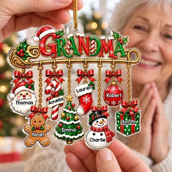 Personalized Acrylic Christmas Ornament Gift for Grandma