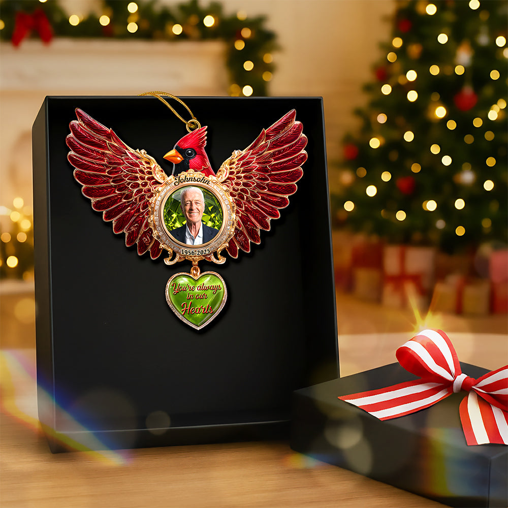Cardinal Memorial Christmas Ornament – Custom Photo Gifts For Loved Ones In Heaven Ornament MagicInPrints