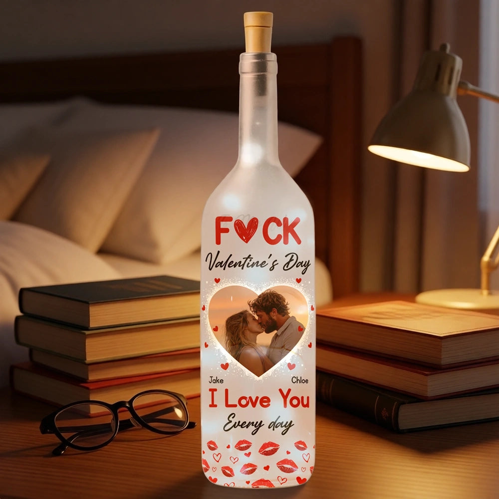 Customized LED Wine Bottle Lamp for Couples - Romantic Gift for Valentine's Day Lamp MagicInPrints