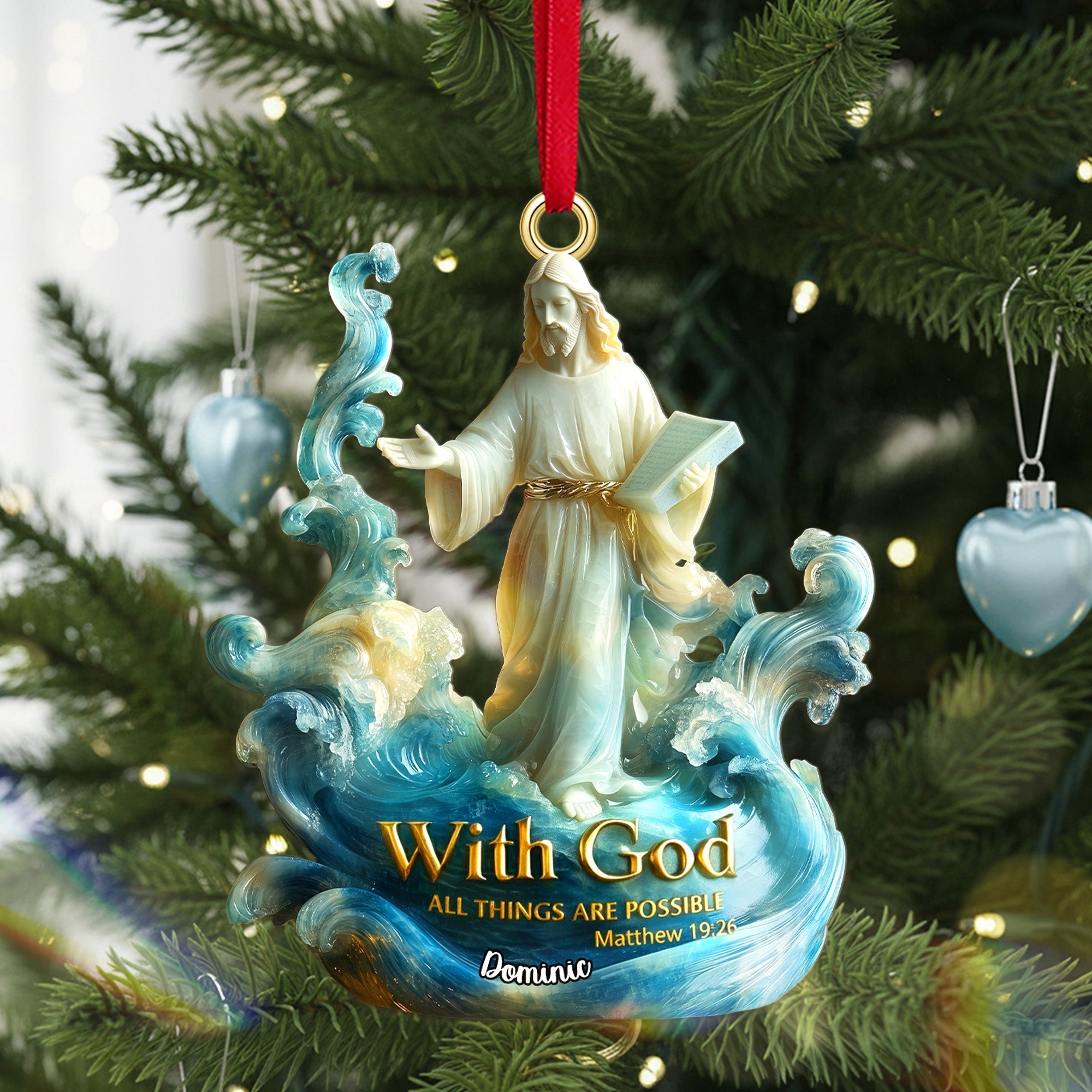 With God, All Things Are Possible - Personalized Acrylic Ornament for Christmas Ornament MagicInPrints