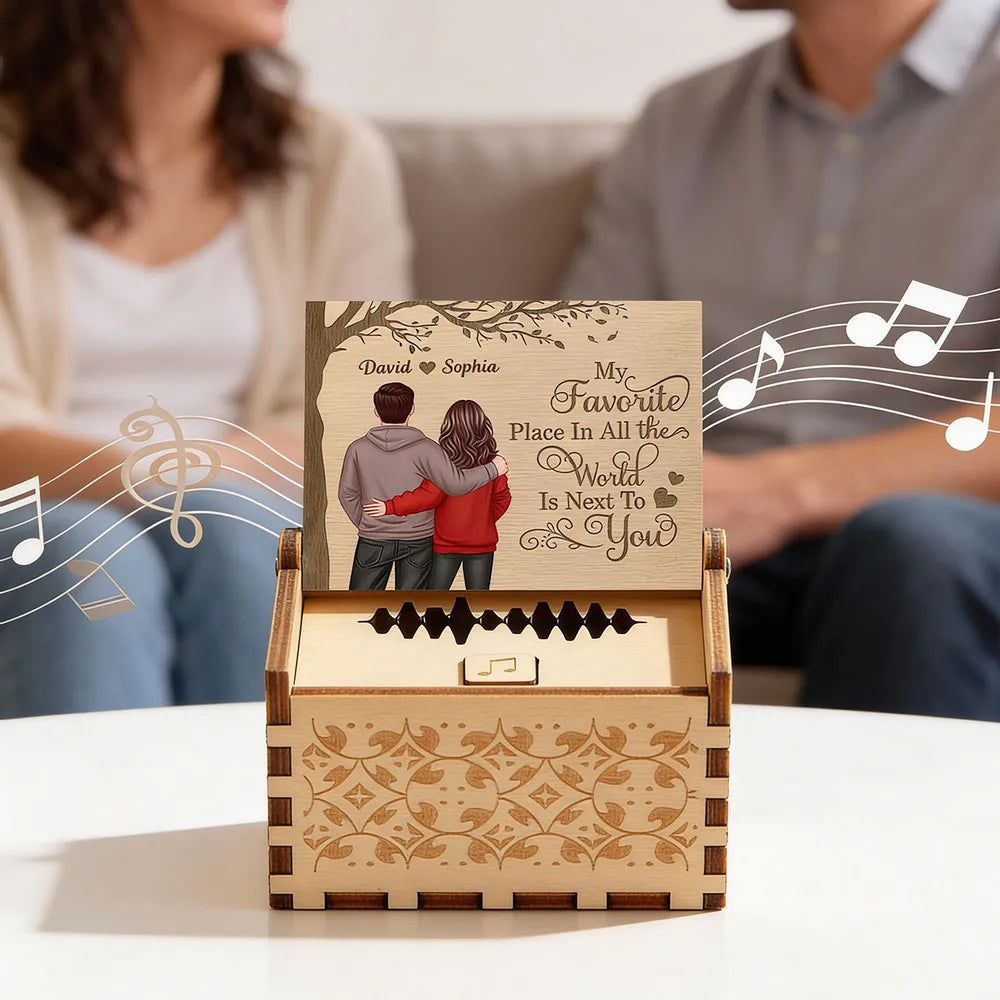 Personalized Wooden Music Box for Couples with Custom Message - Romantic Gift Plaque MagicInPrints