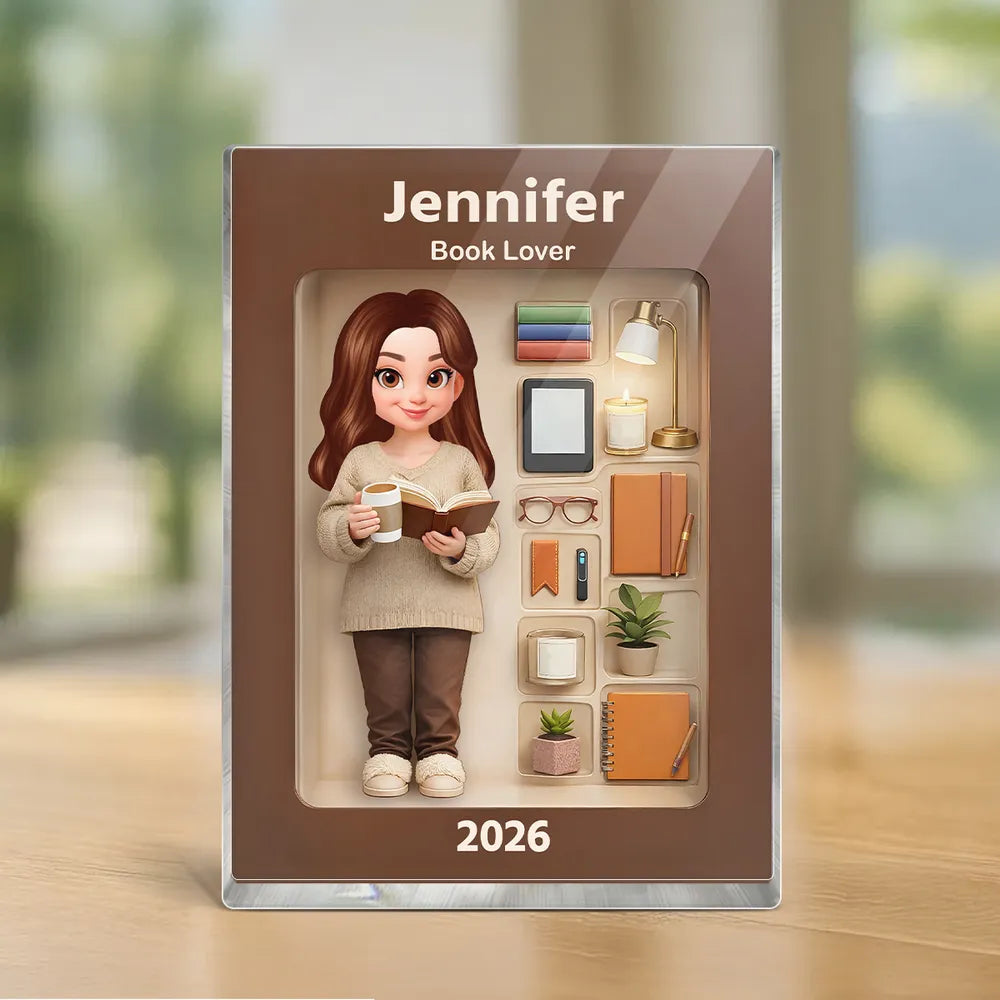 Personalized Book Lover Acrylic Block for Girls - Home Decor Gift Plaque MagicInPrints