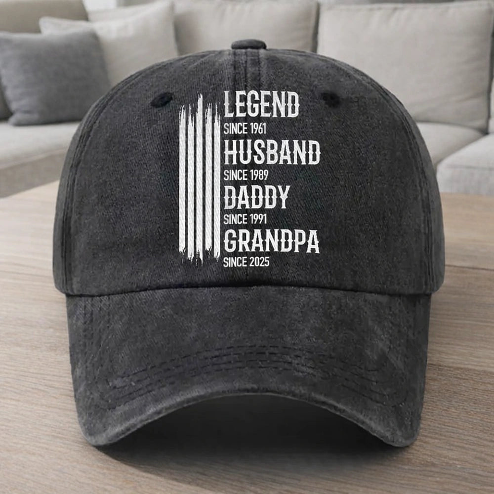 Custom Embroidered Dad Hat for Men - Legend Husband Daddy Grandpa Gift Hat MagicInPrints