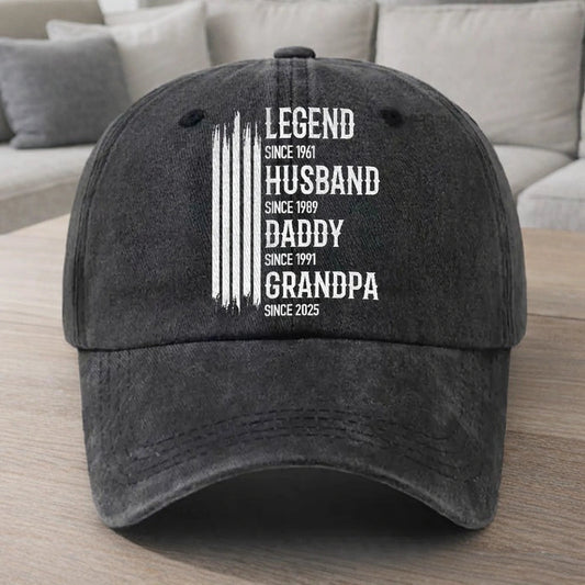 Custom Embroidered Dad Hat for Men - Legend Husband Daddy Grandpa Gift Hat MagicInPrints