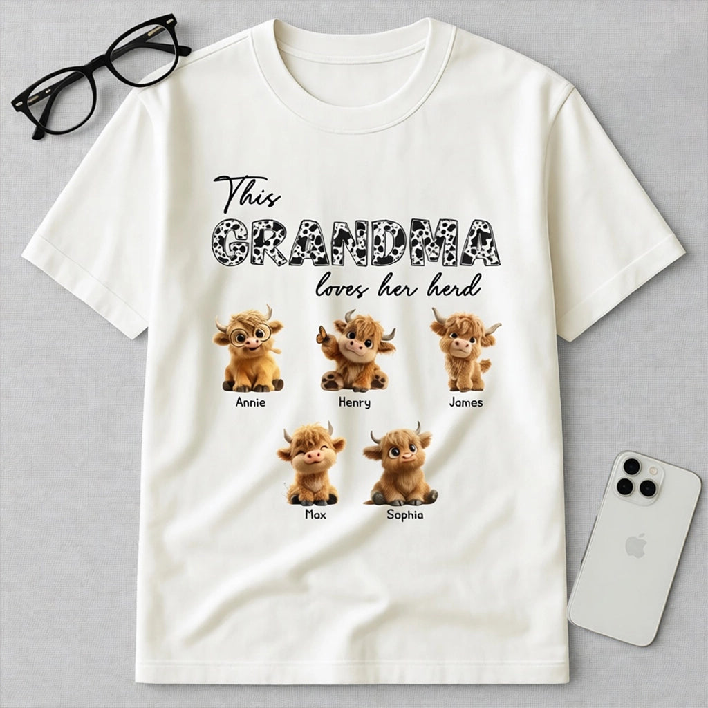 Personalized Grandma T-Shirt for Family with Cute Cartoon Animals - Perfect Gift Cloth MagicInPrints
