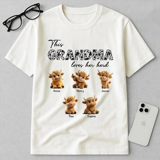 Personalized Grandma T-Shirt for Family with Cute Cartoon Animals - Perfect Gift Cloth MagicInPrints