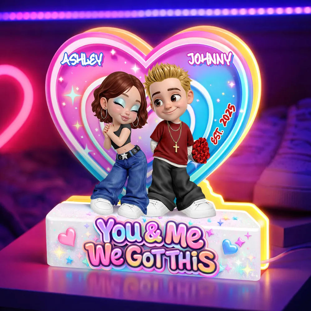 Personalized Romantic LED Night Light for Couples - Anniversary Gift Plaque MagicInPrints