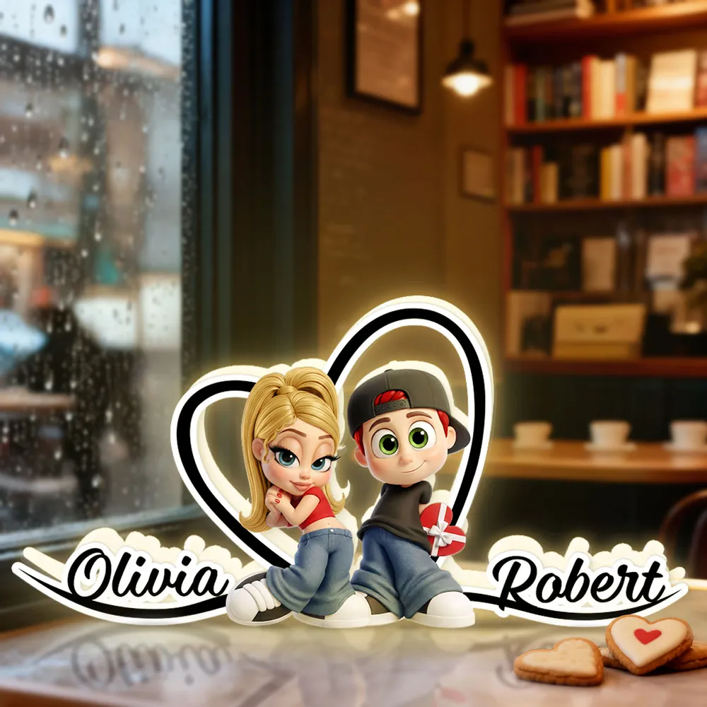 Personalized LED Night Light for Couples with Custom Names - Romantic Gift Plaque MagicInPrints