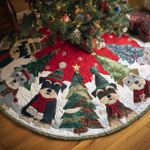 Unwrap Love with Every Paw – Personalized Winter Woofs Quilted Christmas Tree Skirt – Gift for Dog Lovers Quilted Tree Skirt MagicInPrints