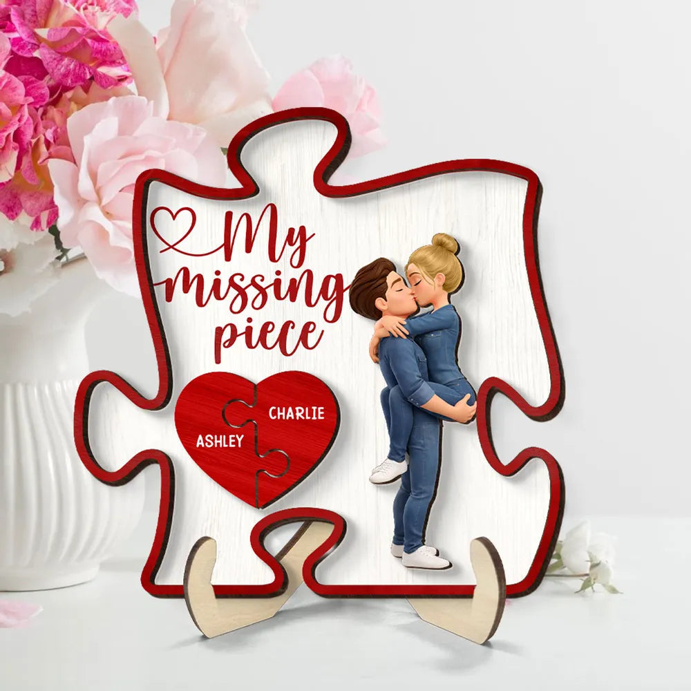 Personalized Puzzle Piece Plaque for Couples - Romantic Gift for Anniversary Plaque MagicInPrints