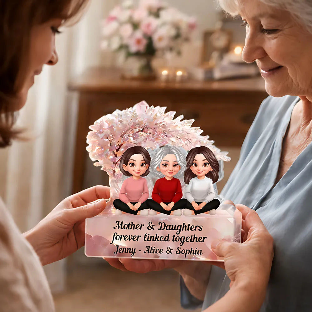 Personalized Mother & Daughters Crystal Ornament - Sentimental Family Gift Plaque MagicInPrints