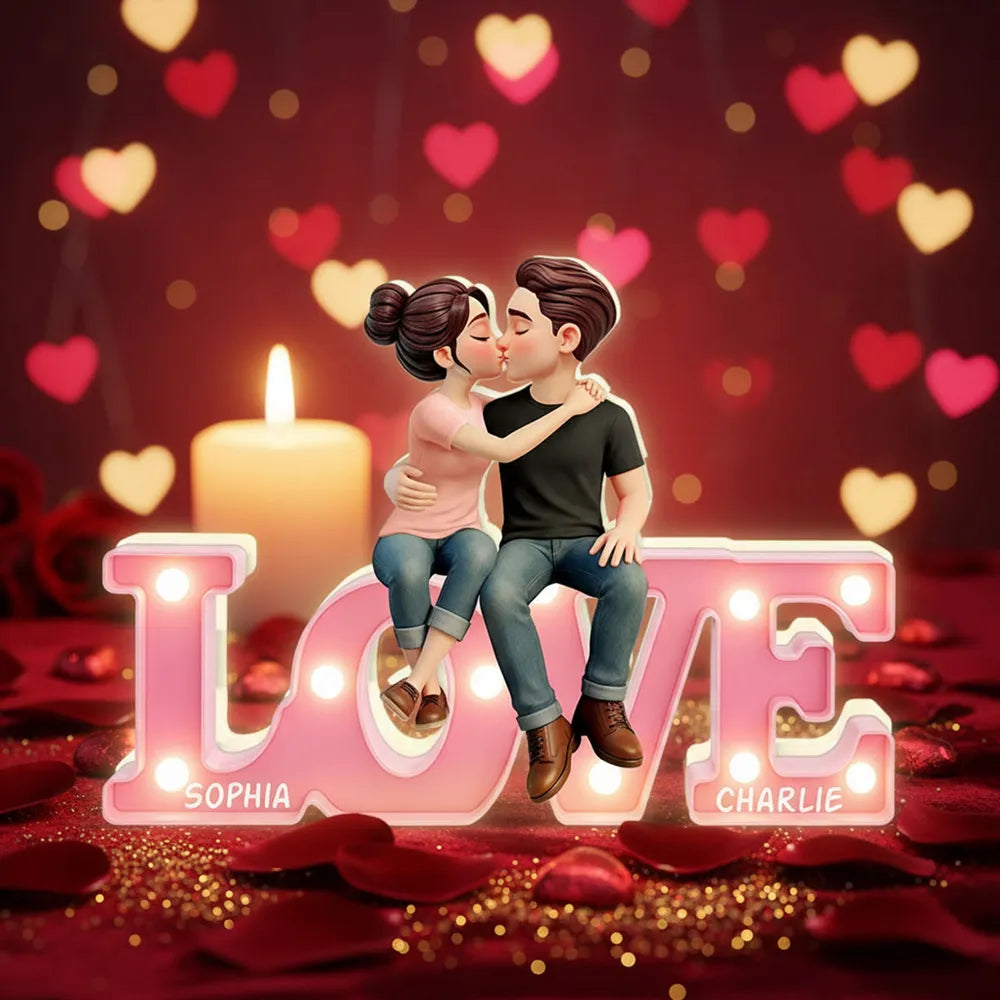 Personalized LED Love Sign for Couples - Romantic Home Decor Plaque MagicInPrints