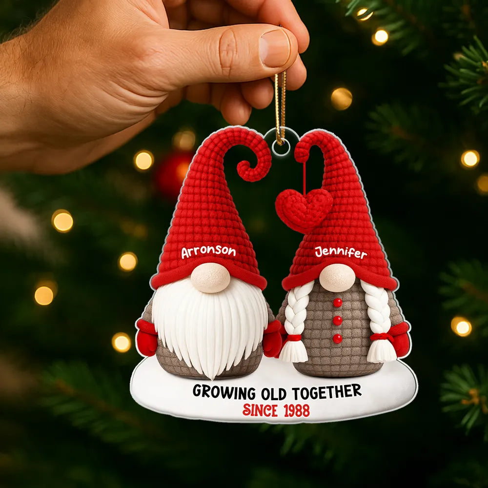 Personalized Gnome Couple Ornament for Couples - Anniversary Keepsake Ornament MagicInPrints