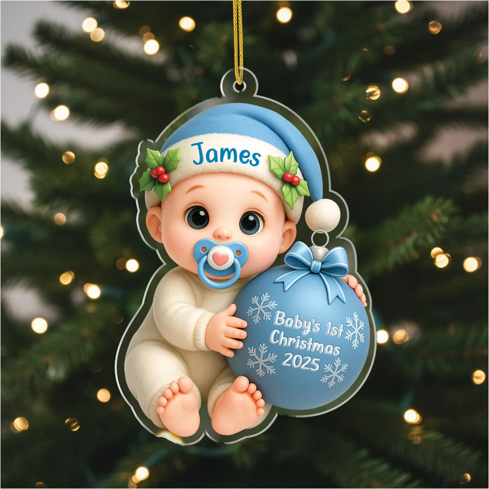Personalized Baby's First Christmas Ornament - Custom Name Keepsake 2025 Ornament MagicInPrints
