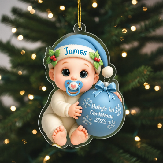 Personalized Baby's First Christmas Ornament - Custom Name Keepsake 2025 Ornament MagicInPrints