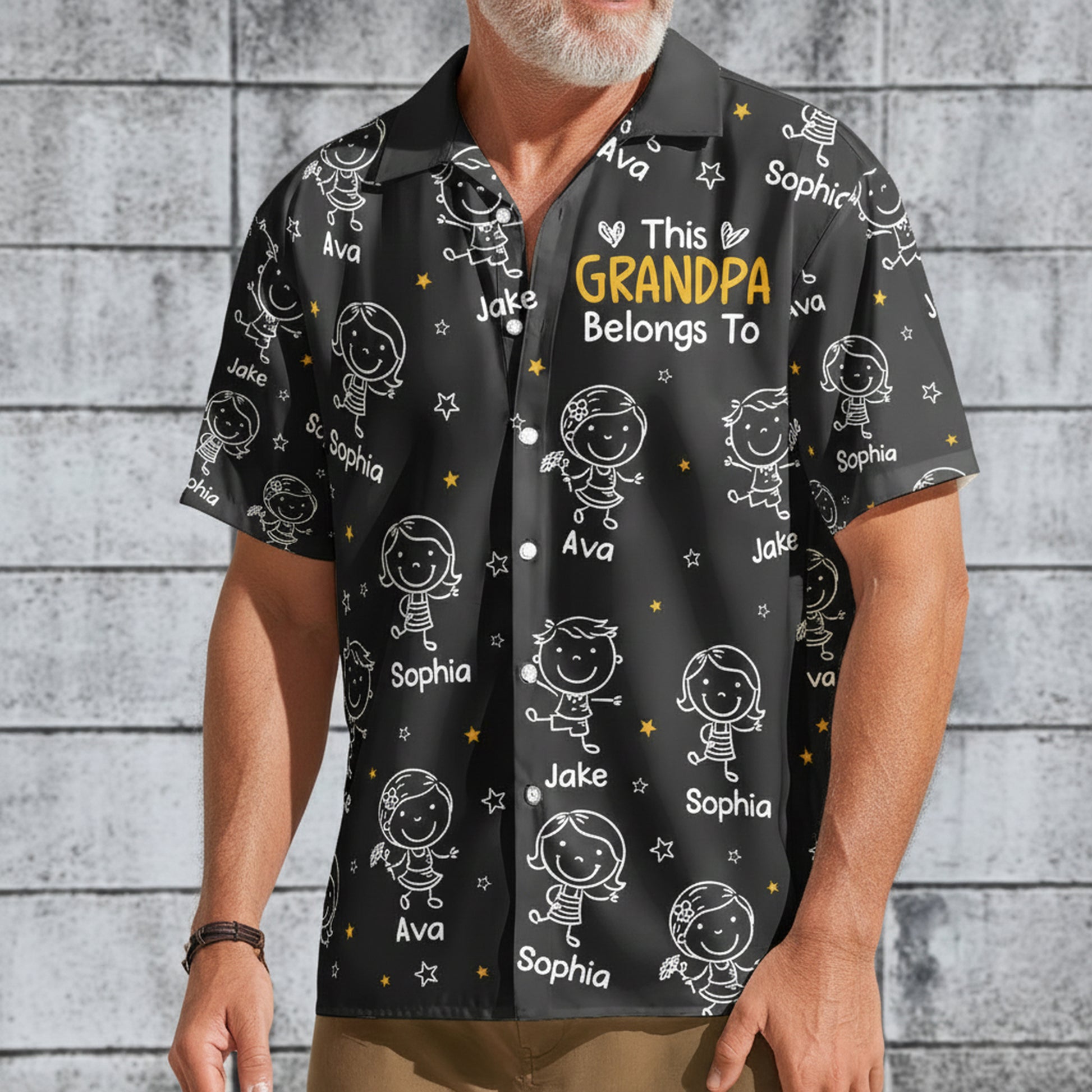 Custom Grandpa Hawaiian Shirt for Men with Grandkids Names - Gift for Father's Day Cloth MagicInPrints