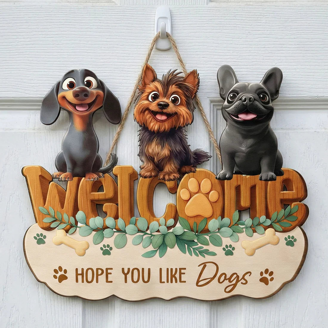 Personalized Dog Welcome Sign for Dog Lovers - Home Decor Sign MagicInPrints