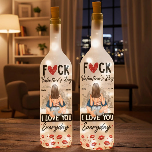 Personalized LED Wine Bottle Lamp for Couples - Romantic Valentine's Day Gift Lamp MagicInPrints